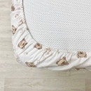 Husa saltea patuț bebe copii din bumbac 120 x 60 cm, Ursulet (3)
